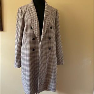 Lightweight Plaid double breasted coat new wo/tags